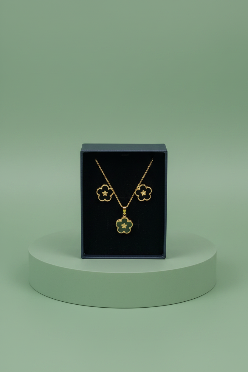Clove inspired necklace and earring